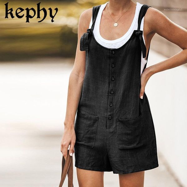

women's jumpsuits & rompers u-neck cotton and linen overall suspenders trousers womens short pants overalls for women1, Black;white