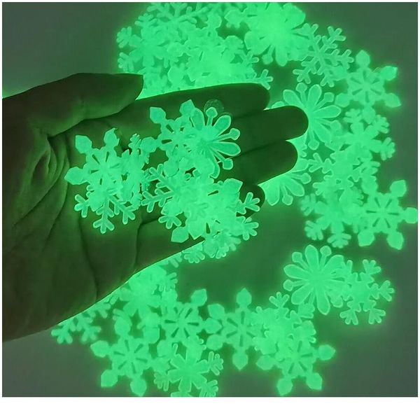 

50 шт. 3d снежинка светящаяся стена стикер флуоресцентное свечение в темноте наклейка наклейка для дом детская комната спальня christm wmtys