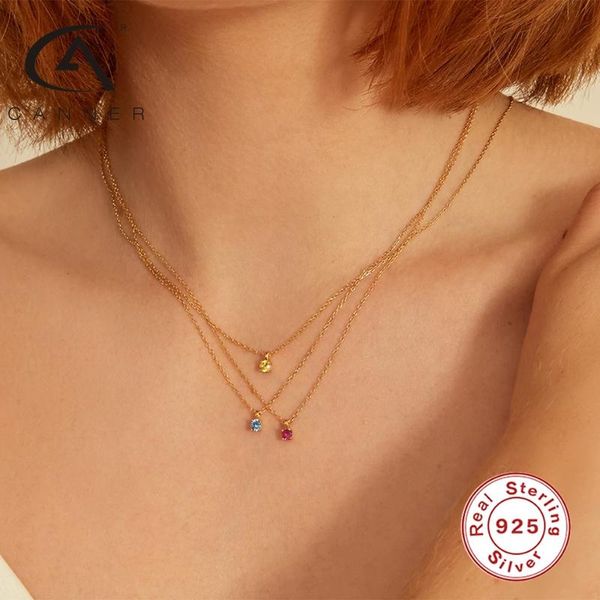 

chains canner mini sythetic cubic zircon necklaces 925 sterling silver women choker golden platium color collar 2021 winter