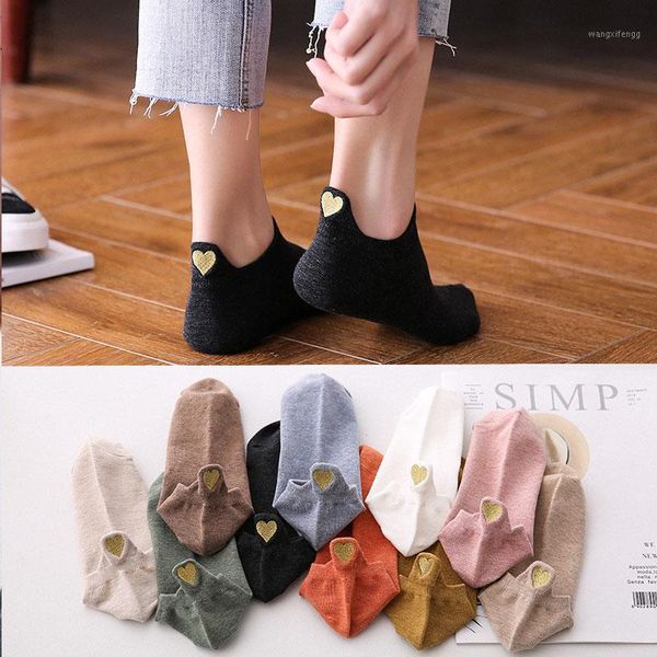 

2019 new spring fashion socks woman1 pair ankle socks girls cotton color novelty women fashion cute heart casual lady1, Black;white