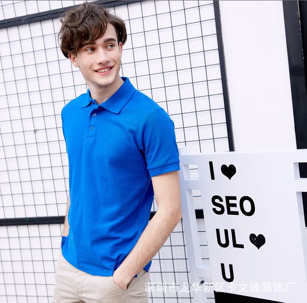 

brand men's pullover t shirt pure color all-cotton t-shirt for male lapel short sleeve kg-1090, White;black