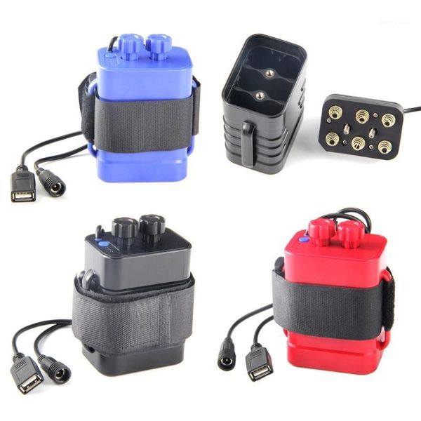 

dc 8.4v usb 5v 6x 18650 battery storage case box for bike led light cell phone1