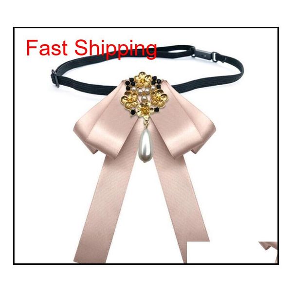 Atacado Tie Bow Tie Bow Cameo Lady Head Diamod Ribbon Tassel Broche Broche Chic Girls Elegant Fostume J Qylrih DhSeller2010