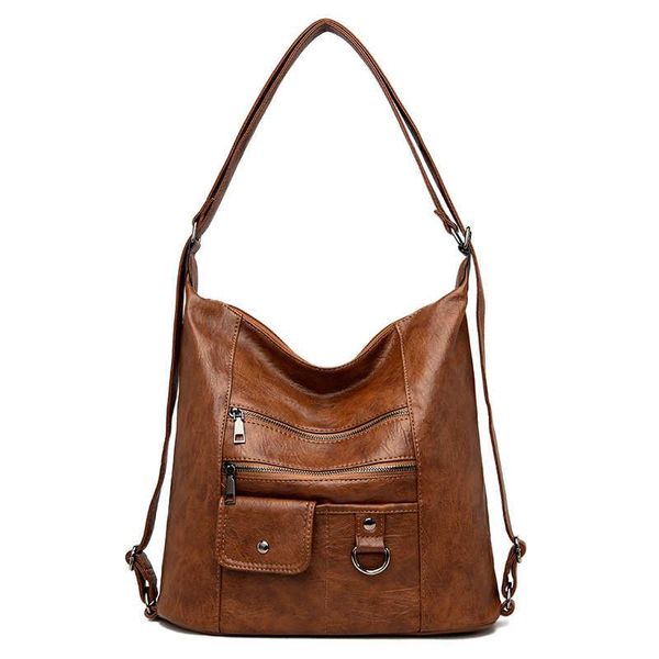 

vintage women shoulder bag pu leather crossbody bag large capacity messenger pockets women handbag brand tote bols