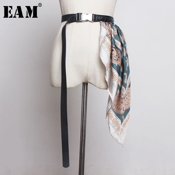 

eam] pu leather adjust silk scarf long belt accessories personality women new fashion tide all-match spring autumn 1b011 y200513, Black;brown