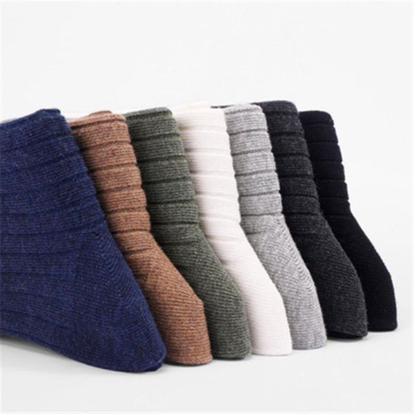 Großhandel Männer Dark Stripe Mittelrohr Socken Mode Mehrfarbige Verdickung Stretch Business Socken Designer Winter Männlich Casual Mittellange Socke