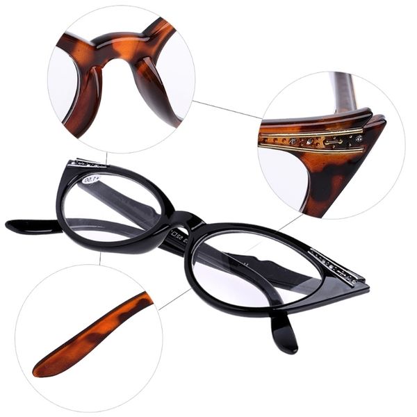 

women cat eye reading glasses presbyopic eyeglass spectacles resin len +1.0~+3.5