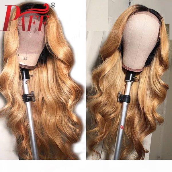 

paff ombre 4 * 4 silk base glueless человеческих волос полный парик шнурка 1b 27color remy бразильский объемная волна волос silk top prepluc, Black;brown