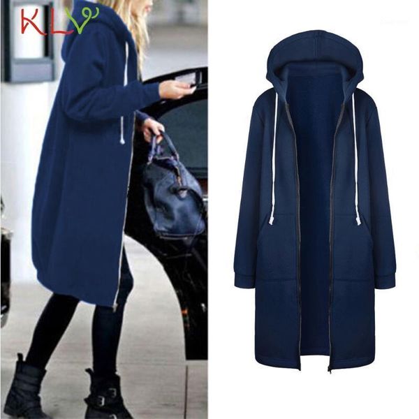 

women jacket hoodies zipper long coats autumn winter warm long sleeve fashion female korean outerwear plus size 5xl 19aug1, Black;brown