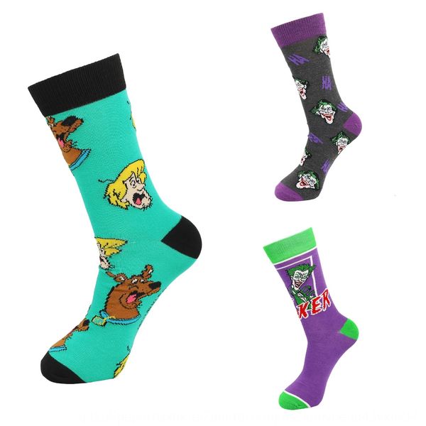 

fashion new funny clown series men's socks medium creative personality men's medium tube socks qnmxv, Black