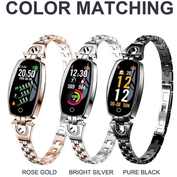 

h8 women's smart watch, color display wristband, heart rate monitor, blood prsure, pedometer, fitns, raincoat, activity tracke