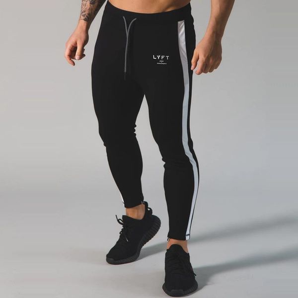 

spring and autumn new running fitness sports pants europe and the united states slim men's breathable elastic hip-hop pants, Black;blue