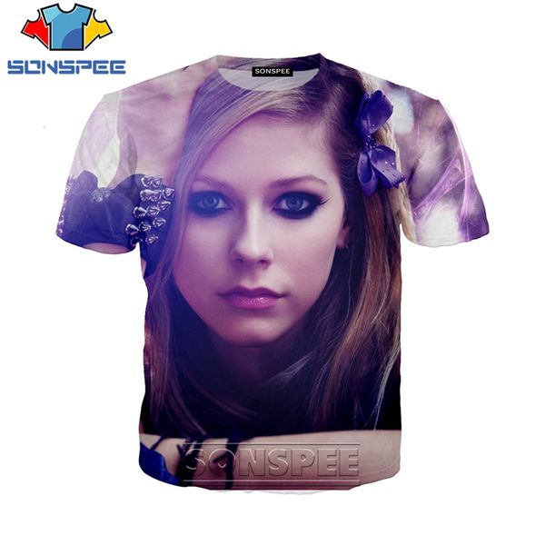 

popular new singer avril 3d print shirts harajuku humor oversized men clothing