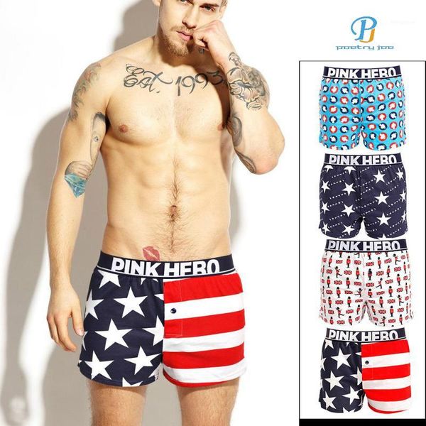 

pink heroes men underwear boxers printed cotton loose pants underwear men boxer shorts shorts cuecas1, Black;white