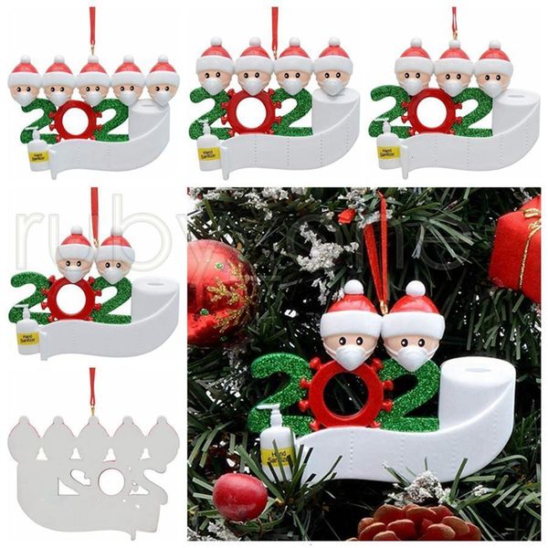 

tree mask dhl hanging ornament 2020 hand sanitizer santa claus family members quarantine pendant chr