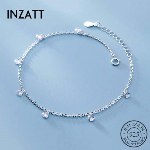 

inzareal 925 sterling silver zircon anklet for charming women party bohemian fine jewelry minimalist accessories gift, Red;blue