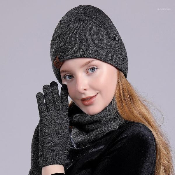 

women's beanie scarf set winter warm knitted slouchy beanies and neck scarf casual plain color skullies1, Blue;gray