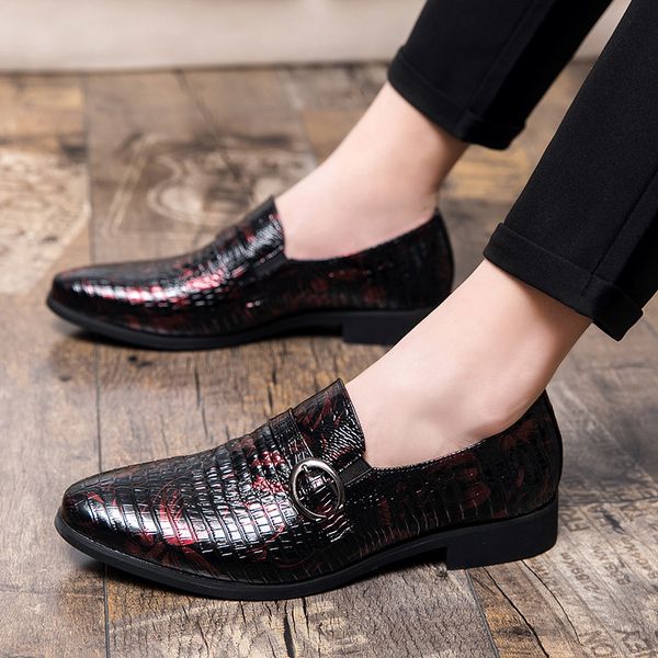 

2020 new leather shoes male mens pointed leather shoes stylist british business dress shoes size 46 mens casual business leather, Black