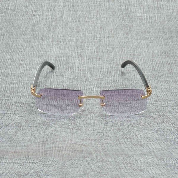 

2022 factory wholesale new model natural wood men buffalo horn rimless eyeglasses women accessorie metal frame oculos shades square gafas fo, White;black