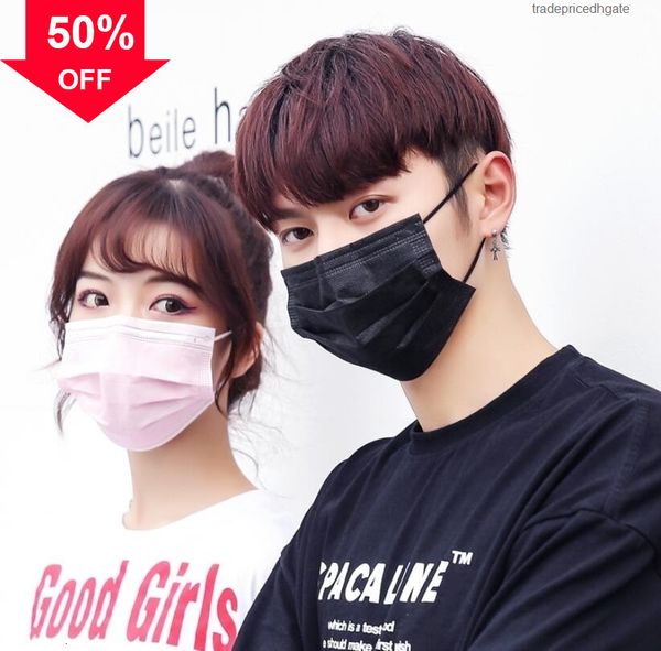 

7jzfe filter mask 3-layer shield face blue disposable non-woven mouth masks pm2.5 anti pollution anti-dust protective safe