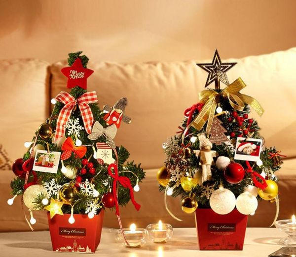 

mini christmas tree tablexmas pine tree with led string lights & ornaments for home decoration pvc material 20 inch