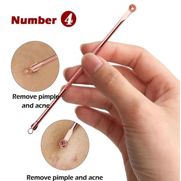 

4pcs/set rose gold acne removal needle blackhead remover extractor needle tool black dots pore cleaner blemish remov jllfms