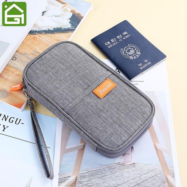 

travel wallet passport holder rfid document storage bag with multiple pockets