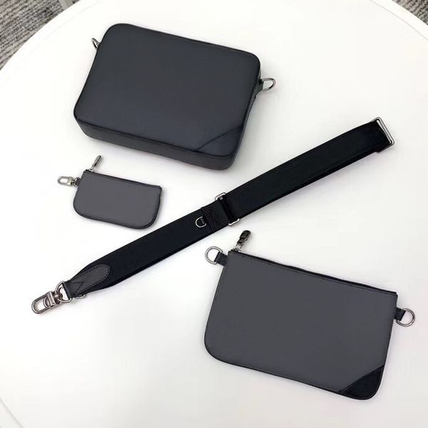 

twin set leather messenger bag 3 piece set satchel fashion shoulder bag handbag for men presbyopic mini package shoulder bag man wholesale