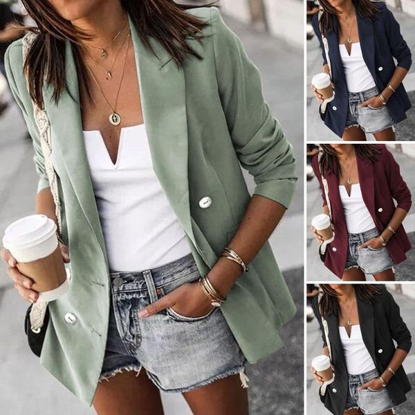 

casual long sleeve outwears zanzea stylish women's autumn blazers coats female single button thin jackets suits blazer plus size, White;black