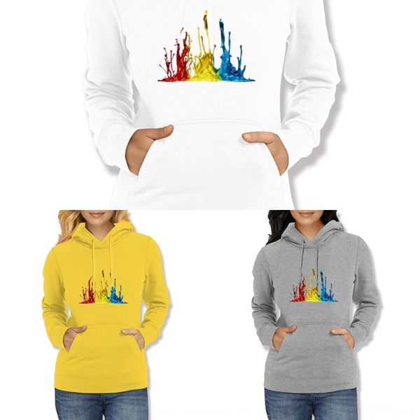 

ludeb печать бутики 2020 абстрактный эффект искусство всплеск женщин с капюшоном с капюшоном рыхлые 2020 бутик утолщенной sweatersweater жен, Black