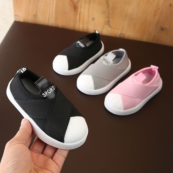 

spring baby girl boy casual shoes infant toddler shoes elastic fabric soft bottom children kids outdoor shoes y201028, Black