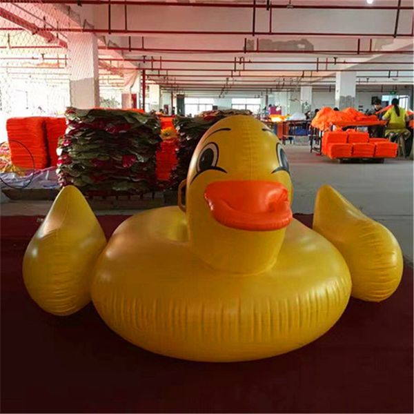 

giant inflatable raft big yellow duck pool float ride-on swimming mattress bed ring water mattress circle cool holiday party toys