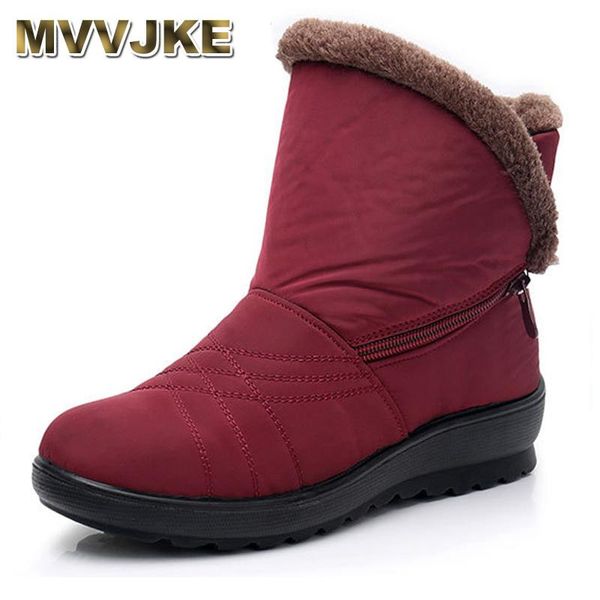 

boots mvvjke ankle rubber waterproof womens side zip cotton solid designer female boot 2021 winter snow e005, Black