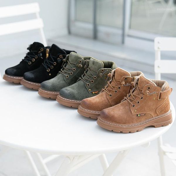 

kids autumn children genuine leather boots girl fur boots winter warm fashion martin boys ankle boot sfd0121, Black;grey