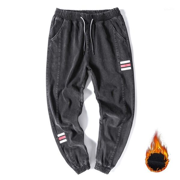 

men's brand jeans classic autumn winter business casual black elastic elastic waist denim trousers male pants 10xl1, Blue