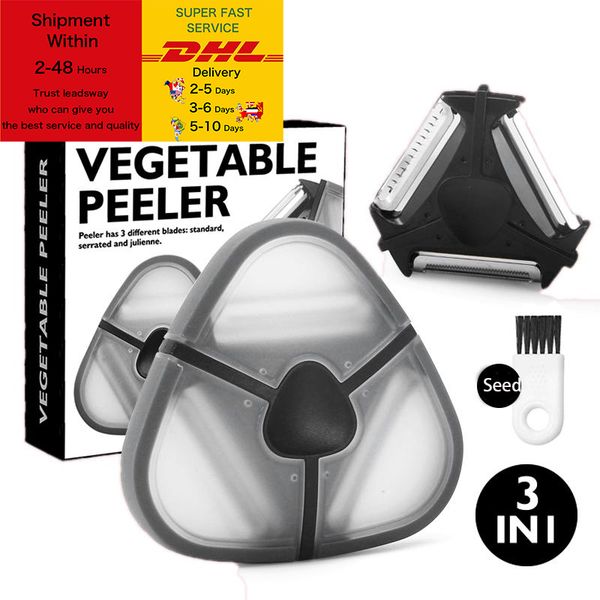 

multi-functional stainless steel peeler 10.5x10x2.5 cm creative three-in-one peeler grater kitchen gadget dhl freight