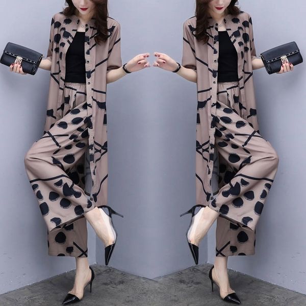 

nhjxe 2020 autumn new set women's korean pants pantswide leg pantscasual large cardigan and wide leg pants fashion two-piece set jkqf, Gray