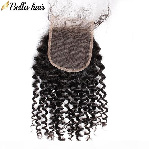

peruvian kinky curly lace closure human hair closure 4x4 part closures with baby hair curly virgin hair bellahair, Black;brown