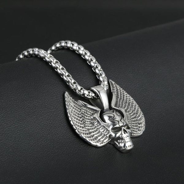 

2020 necklace jewelry for neck accessories steampunk skull necklaces mens stainless steel large necklaces pendant statement, Silver