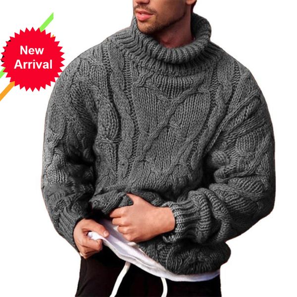

2021 new sweater men casual high collar shirt autumn winter slim fit long sleeve mens sweaters knitted cotton pull homme k84x, White;black