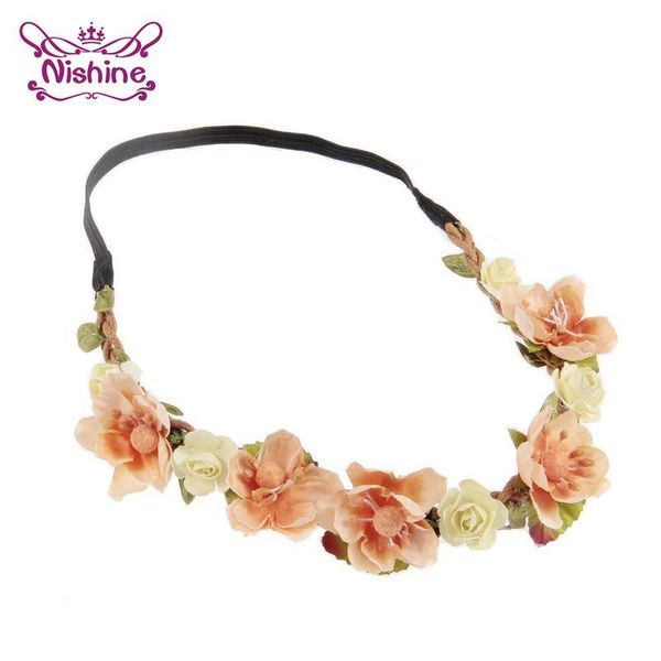 

nishine boutique baby girls simulated flower garland kids floral anadem children wreath hair accessories pho qylenn