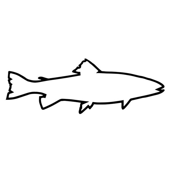 

16.6cm*5.8cm trout outline decal vinyl car sticker sea spotted rainbow brook inshore fish black/silver c24-0785