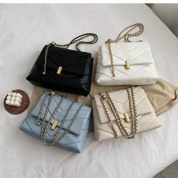 

fashion thread women shoulder bags pu leather ladies handbags small chain tassel female messenger bag large capacity bolsa black