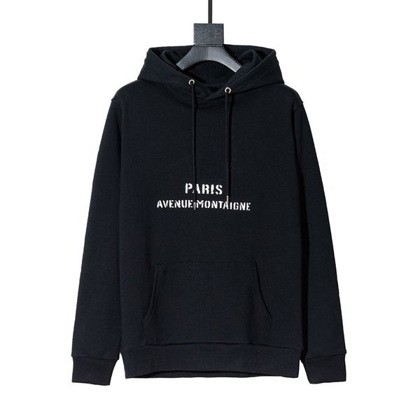 

20ss мужская толстовка с капюшоном мода мода осень зима капюшон мужчины с длинным рукавом свитера черный и белый хлопок капюшон размер xs, Black