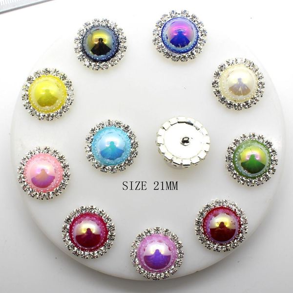 

горячие 10шт предложение / серия 21мм ab цвета кнопки для одежды ручной швейные аксессуары свитера шинель одежда цветок инкрустированные мет, Black