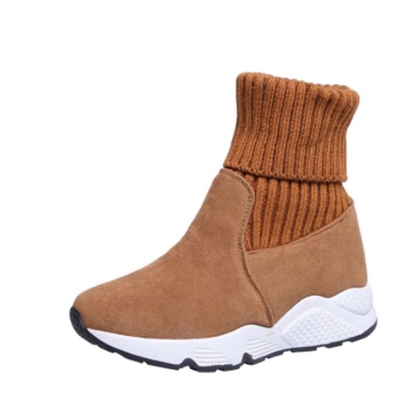 

fujin женщины snow boots платформа плюшевые fur flock замша теплые ботинки зимы женщин boots мода дышащие плюшевые снег кроссовки 201021, Black