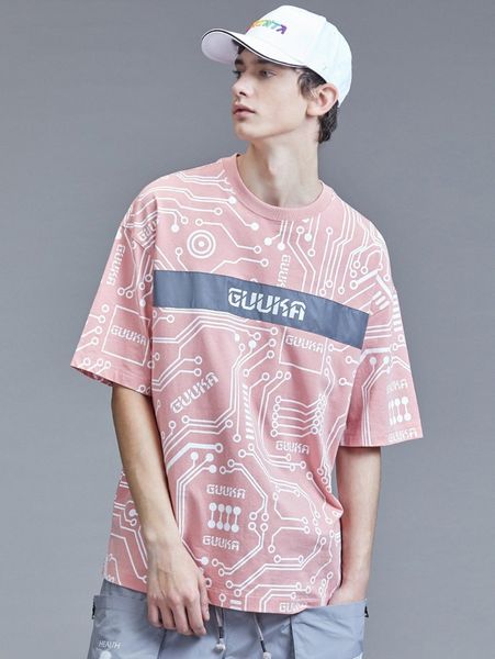 

men letter & graphic print tee 33th#, White;black