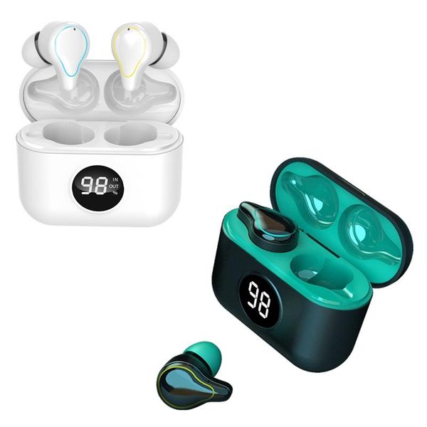 

he-1 wireless bluetooth headset 5.0 stereo sports waterproof bluetooth headset with digital display