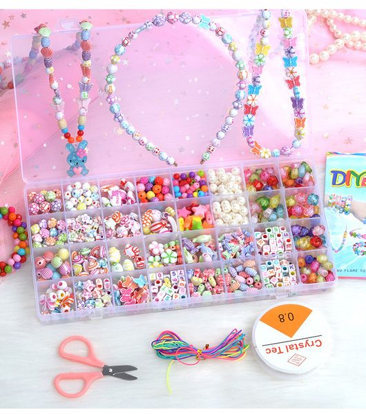 

jewelry making beading kit with alphabet letter beads small craft bead elastic cord for necklace bracelet snap beads diy set kimter-c187fz