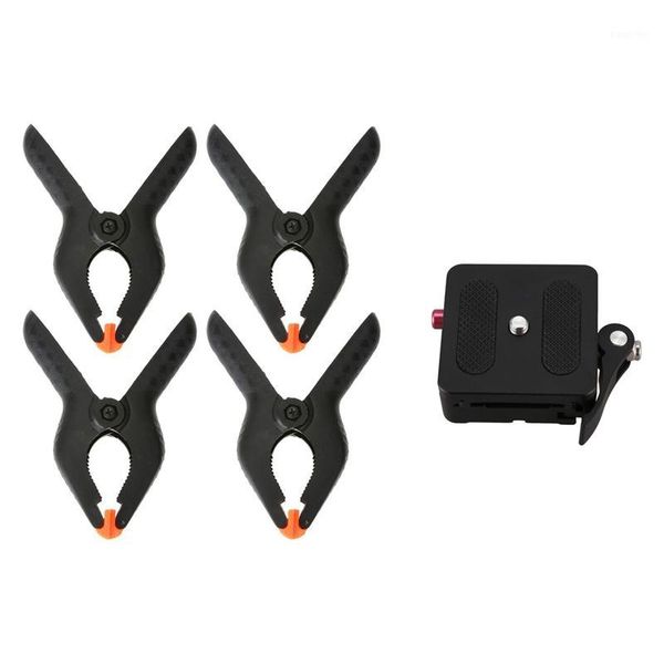 

6 inch spring clamps clip tips set for lighting pgraphy plate background 4pcs with aluminum 1/4 inch & 3/8 quick releas1